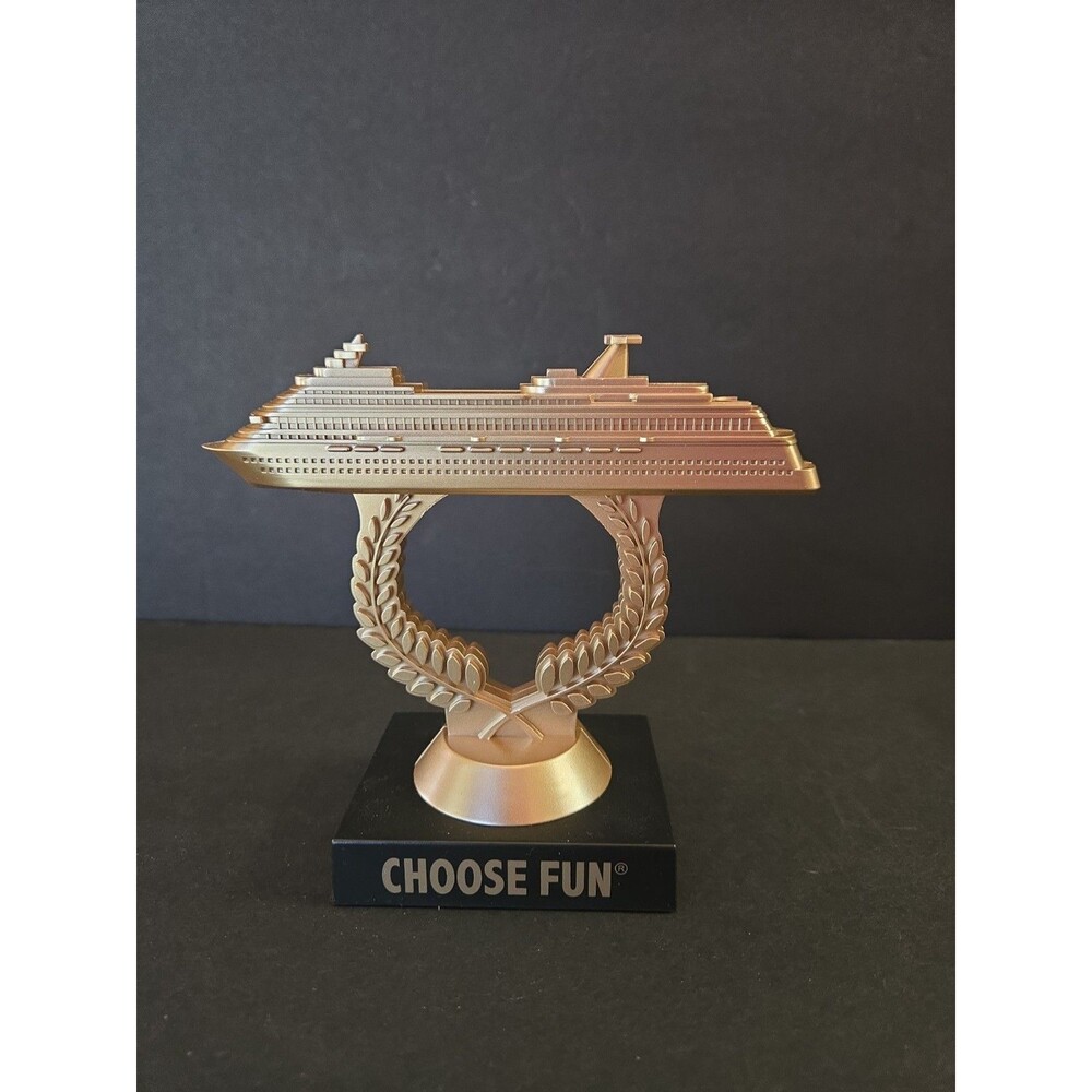 Carnival Dream Choose Fun Cruise Ship On A Stick Trophy Gold Collectible 5×4" - Picture 2 of 6
